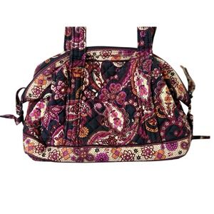 Quilted Purse by Stephanie Dawn Handbag‎ Burgundy Orange Floral 7.5in x 12in